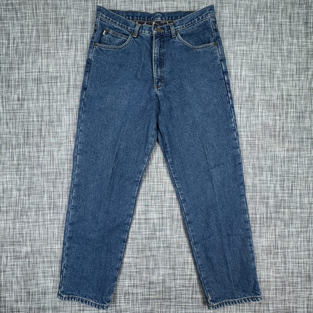 L.L.Bean Mens Double L Classic Fit Flannel Lined Jeans Blue Straight 34x30 Denim